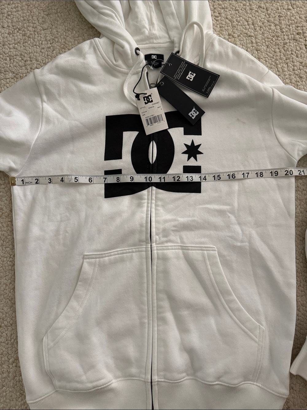 DC White Hoodie with Black Logo - Picture 3 of 9